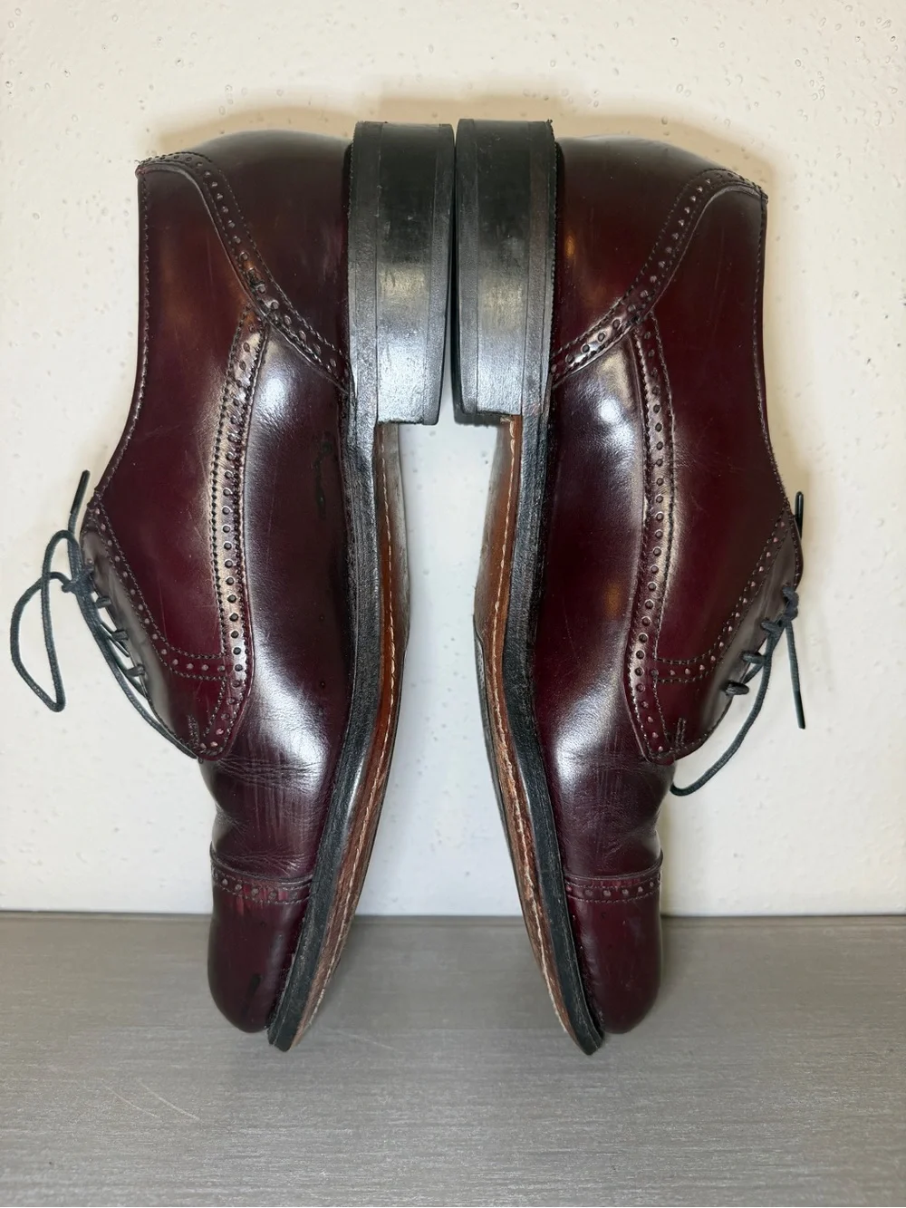 Vintage Dexter Burgundy Leather Cap Toe Oxfords Dress Shoes 8.5 M Oxford Vintage Dexter Burgundy Leather Cap Toe Oxfords Dress Shoes  main image 2